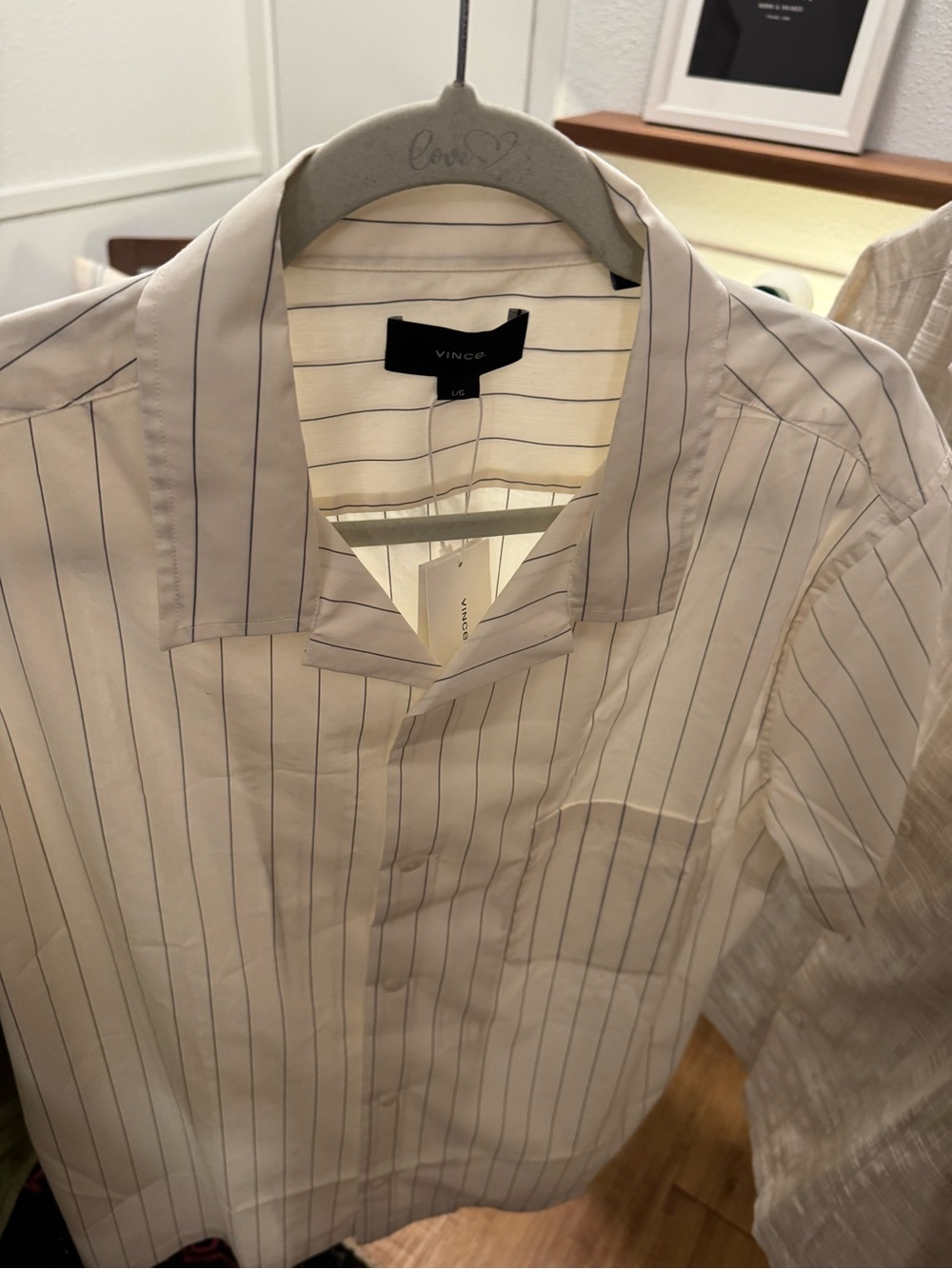 Vince Monte Striped Camp Shirt NWT Large